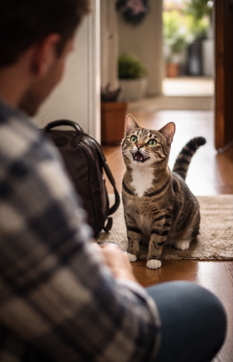 Studie enthĂźllt: Katzen begrĂźĂen Männer und Frauen unterschiedlich Studie enthĂźllt: Katzen begrĂźĂen Männer und Frauen unterschiedlich