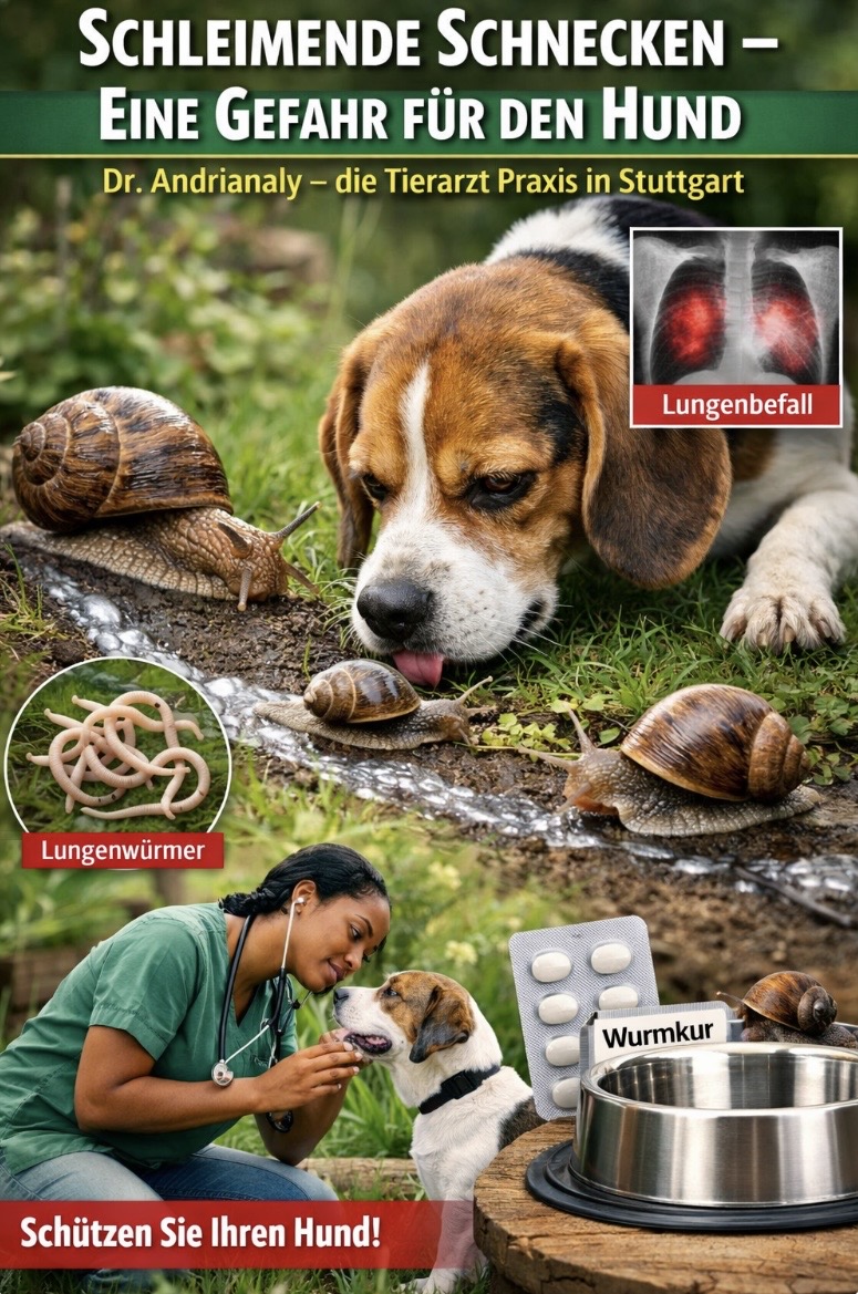 Schleimende Schnecken – Eine Gefahr für den Hund: Dr. Andrianaly – die Tierarzt Praxis in Stuttgart informiert Wenn die Temperaturen steigen und die Feuchtigkeit zunimmt, sind sie überall: Schnecken. Schleimende Schnecken – Eine Gefahr für den Hund: Dr. Andrianaly - die Tierarzt Praxis in Stuttgart informiert Wenn die Temperaturen steigen und die Feuchtigkeit zunimmt, sind sie überall: Schnecken.